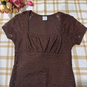 Elegant Brown Lace Top for Women